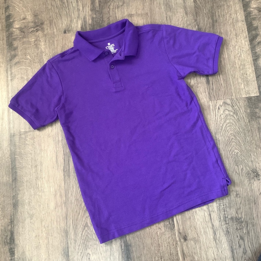Boys Chaps Purple Polo Shirt Size 14/16